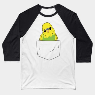 Cute Green Budgie in Pocket for Parakeet Budgerigar Lover Baseball T-Shirt